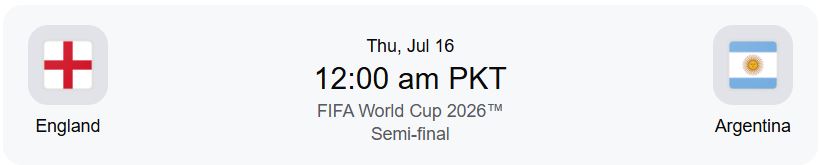 England vs. Argentina