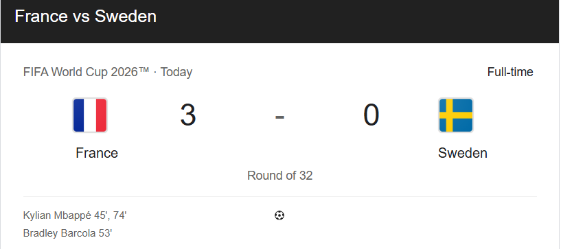 France vs Sweden