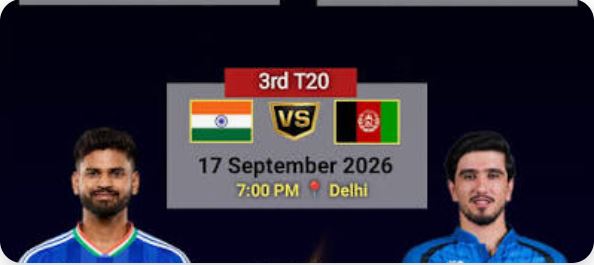 Afghanistan vs India 3rd T20I