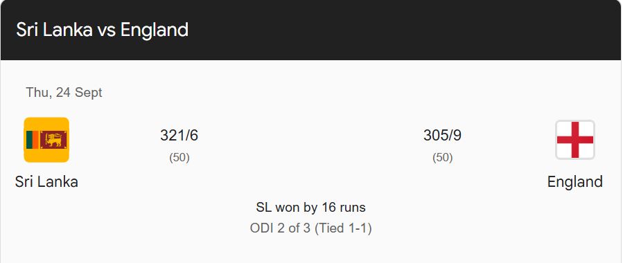 England vs Sri Lanka 2nd ODI
