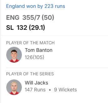 ngland vs Sri Lanka 3rd ODI