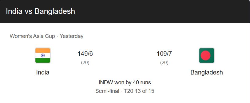 India Women vs Bangladesh Women
