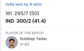India vs West Indies 1st ODI