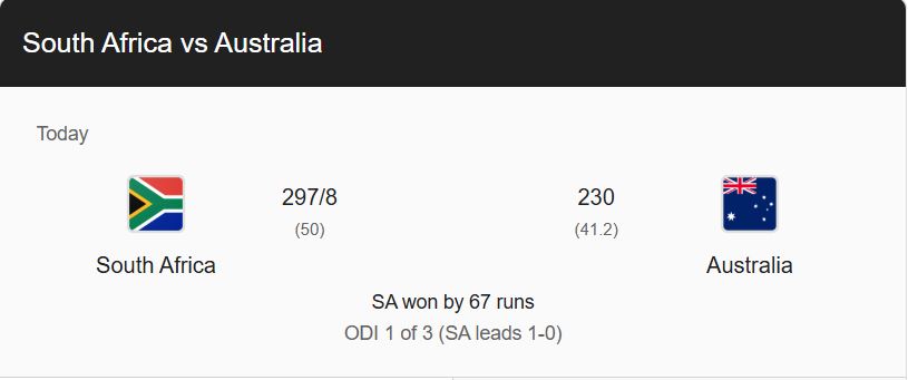 South Africa vs Australia 1st ODI