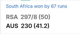 South Africa vs Australia 1st ODI