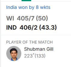 India vs W.I 2nd ODI