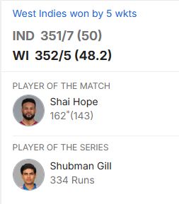 India vs West Indies 3rd ODI