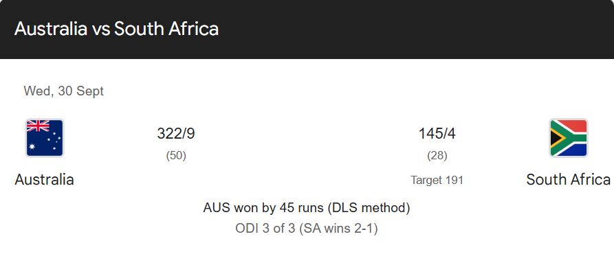 South Africa vs Australia 3rd ODI